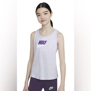 NWOT Nike Girls Sportswear Jersey Tank Top Purple Chalk/Wild Berry